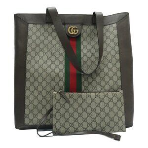 GUCCI Ophidia Brown W/P Canvas Shoulder Bag 934-070624